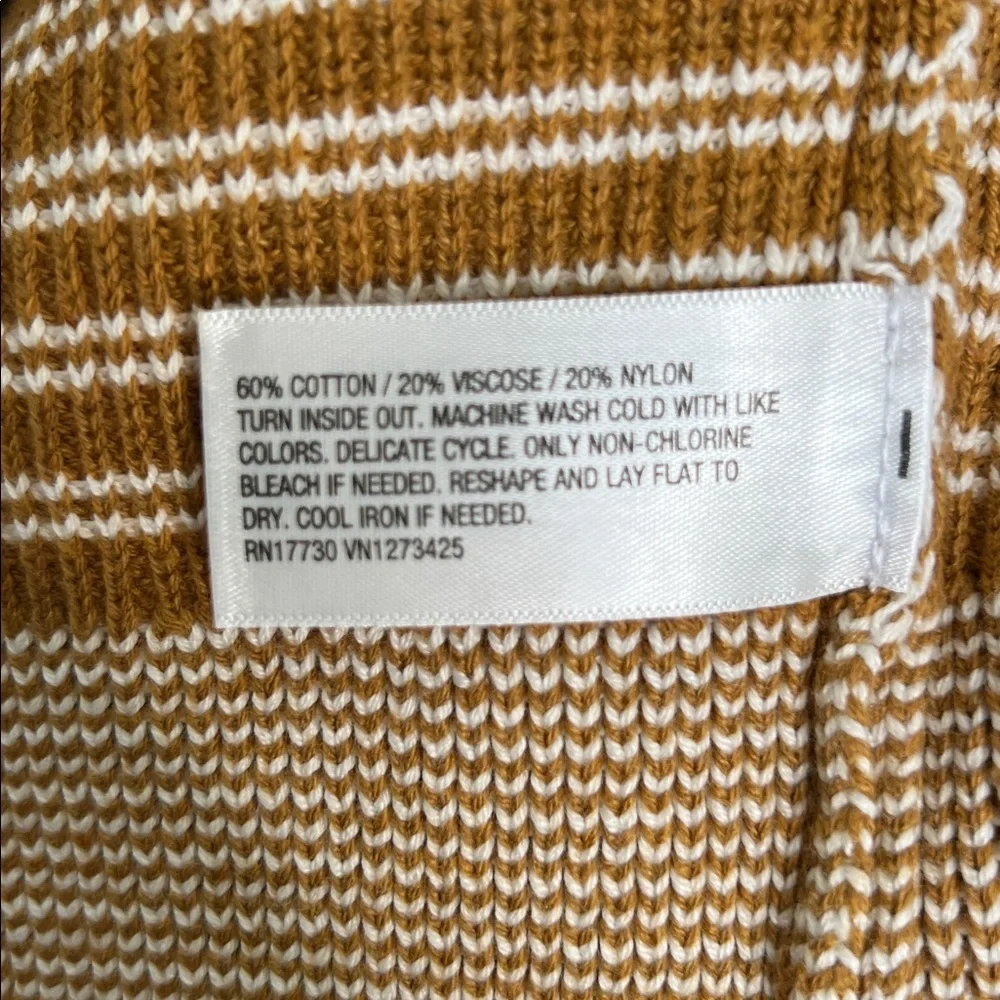 Goodfellow & Co Striped Crewneck Sweater Tan Beige Neutral Men’s Medium NWOT